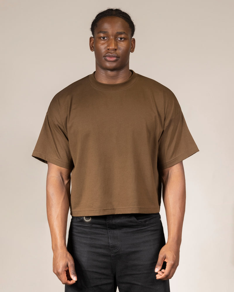 CROPPED FIT BROWN