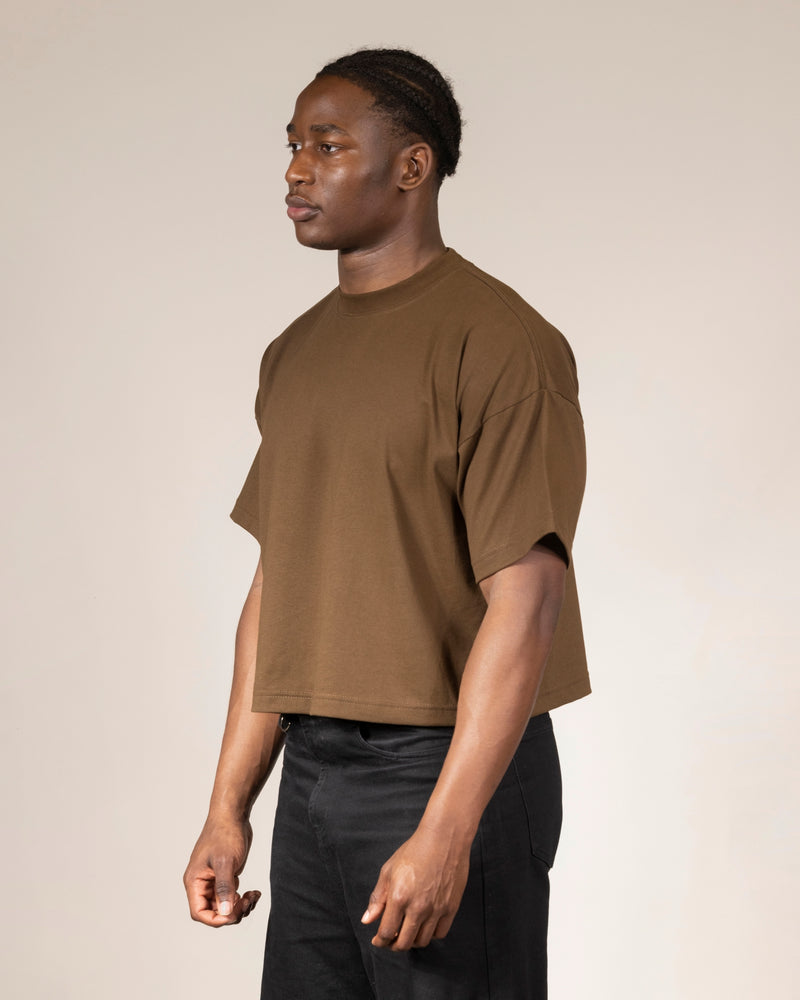 CROPPED FIT BROWN