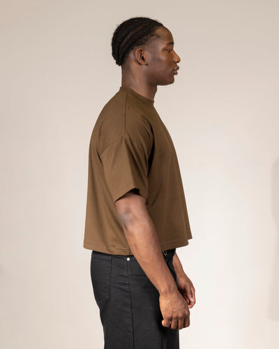 CROPPED FIT BROWN