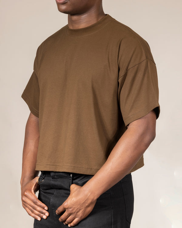 CROPPED FIT BROWN